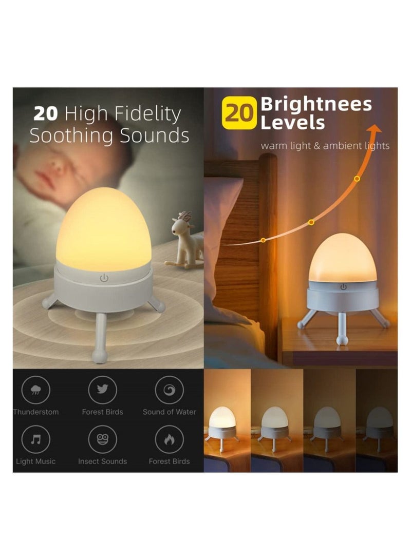 White Noise Machine, 20 Soothing Sounds, 7 Color Night Light, Adjustable Volume, 3 Timer and Memory Function, Dynamic Lighting Supports Stepless Dimming, Sound Machine for Adults Babies - Image 2